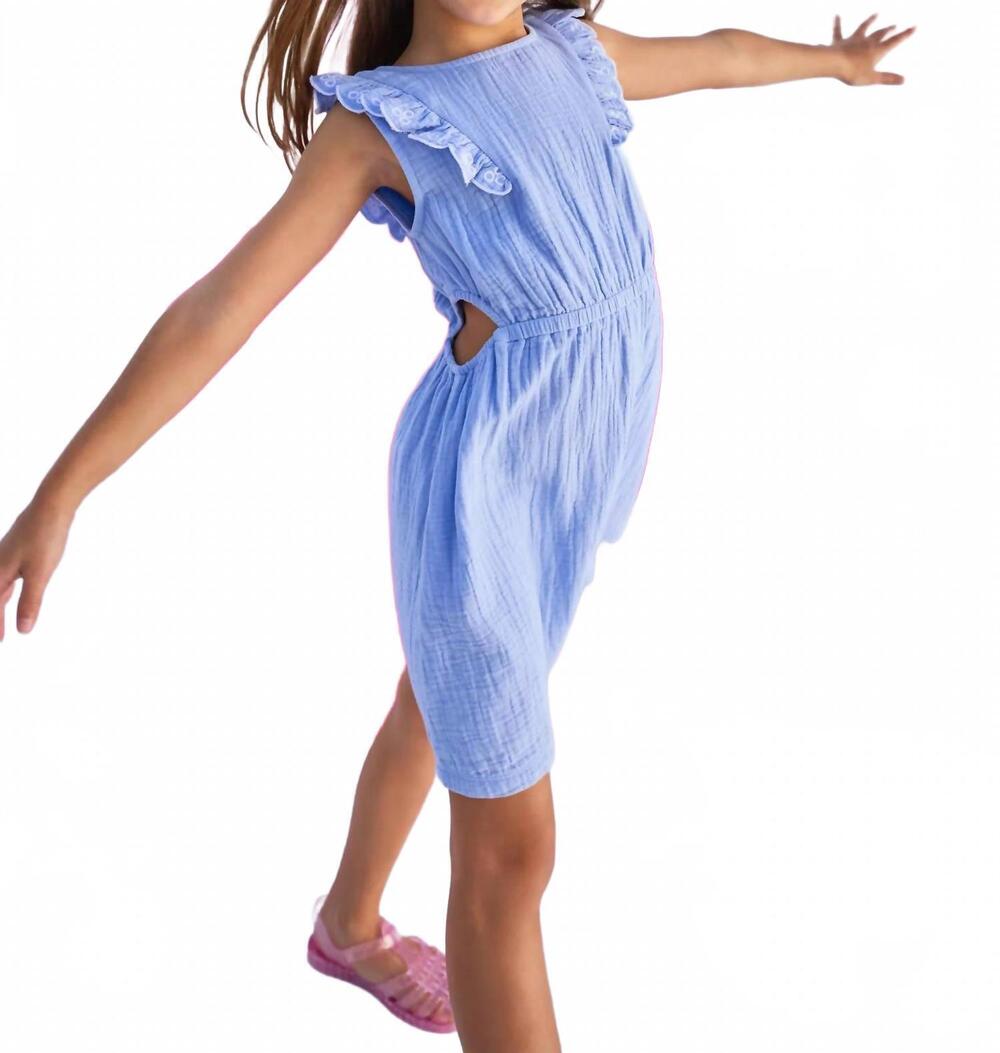 NEW BISBY cutout ruffled dress in hydrangea